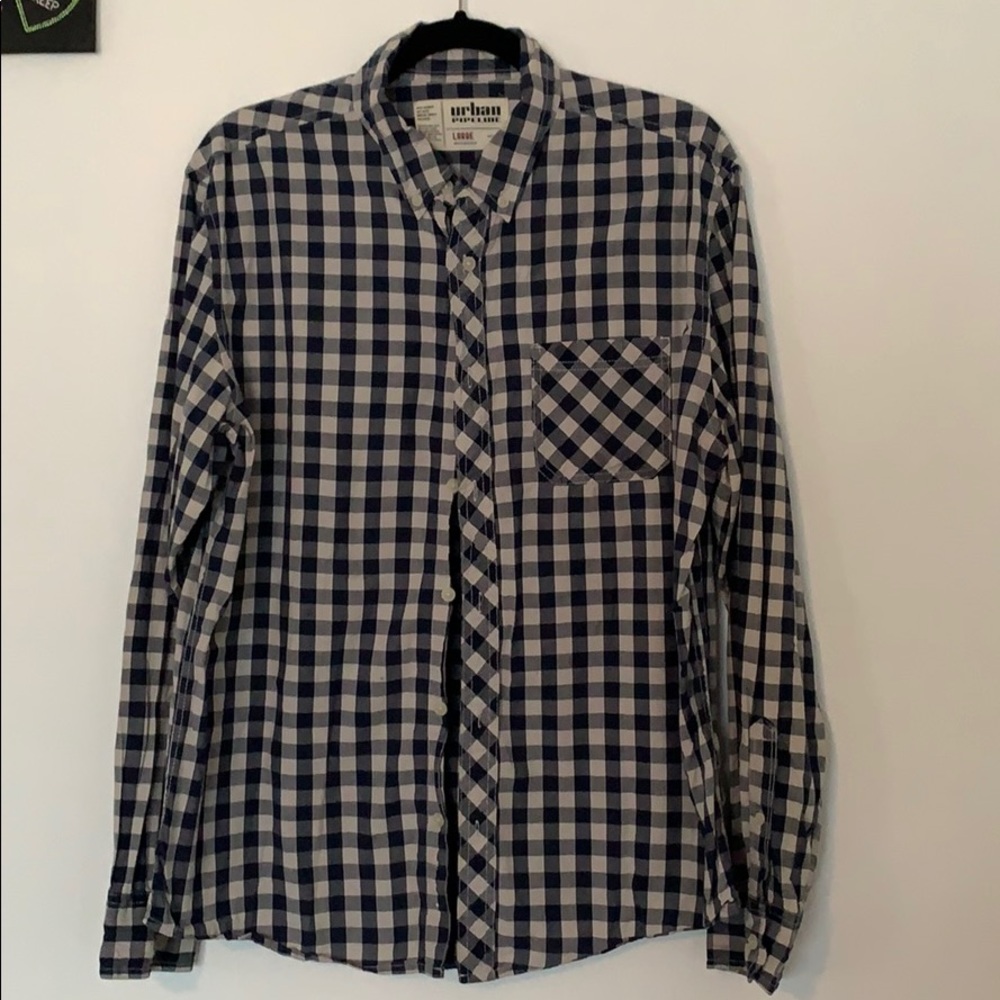 2 for $20 Urban pipeline plaid button down